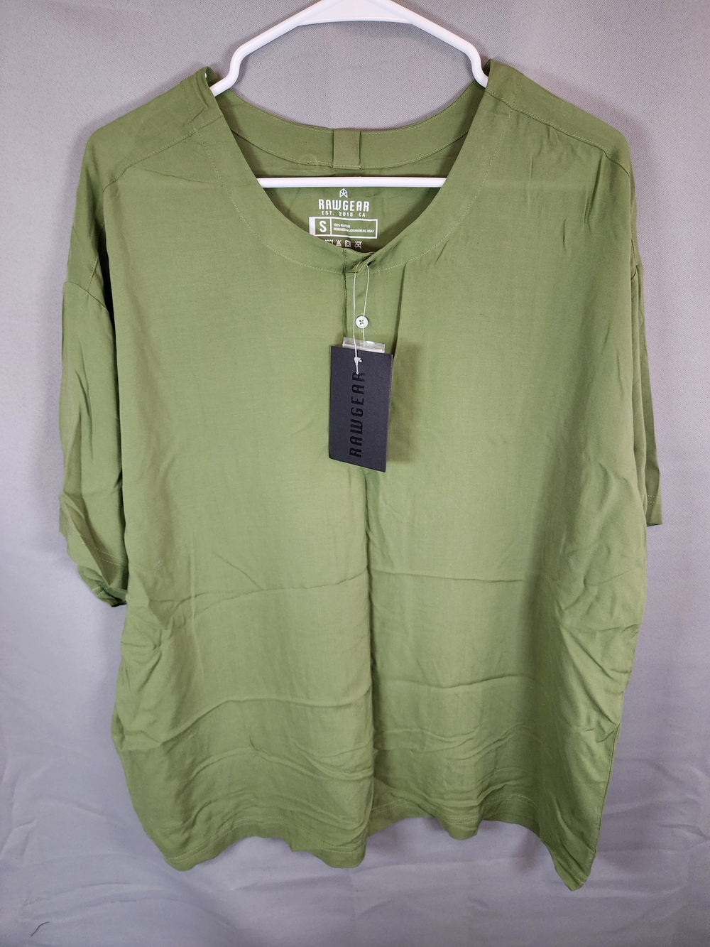 Rawgear Sleep Olive Green Men's Casual Button-Down Shirt